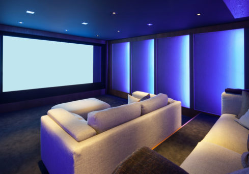 Home cinema lighting designed and installed by Visionworks in Kensington.